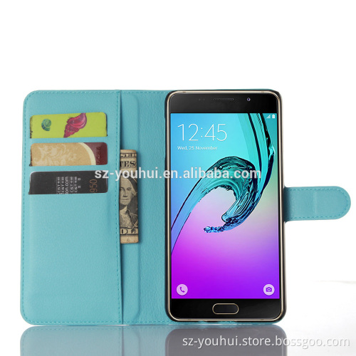 Hot Selling Ultra Thin Lichee PU Leather Case Wallet Folio Flip Cover for Samsung GALAXY A9